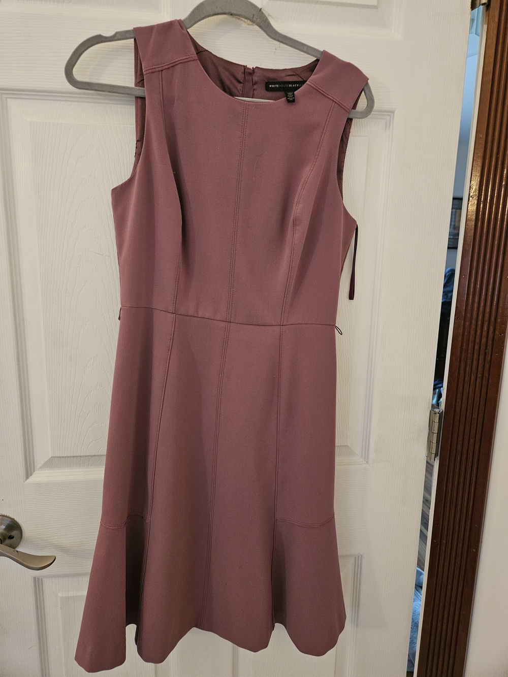White House Black Market Sleeveless Mauve Fit-and-Flare Dress